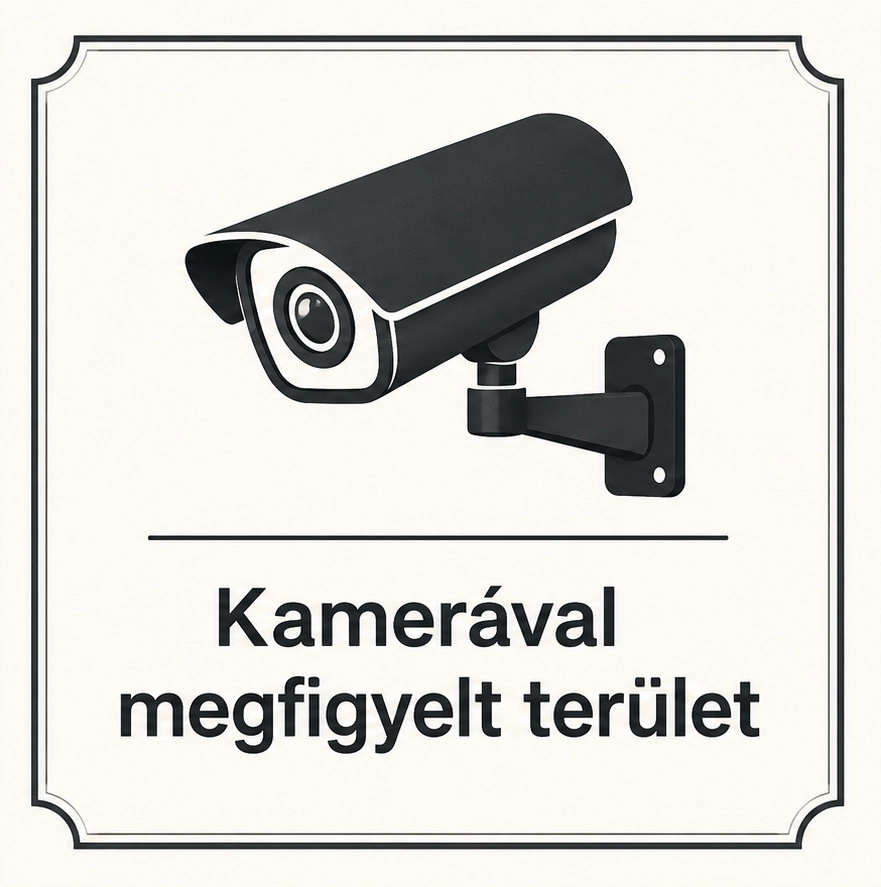 Kamerával megfigyelt terület figyelmeztető tábla