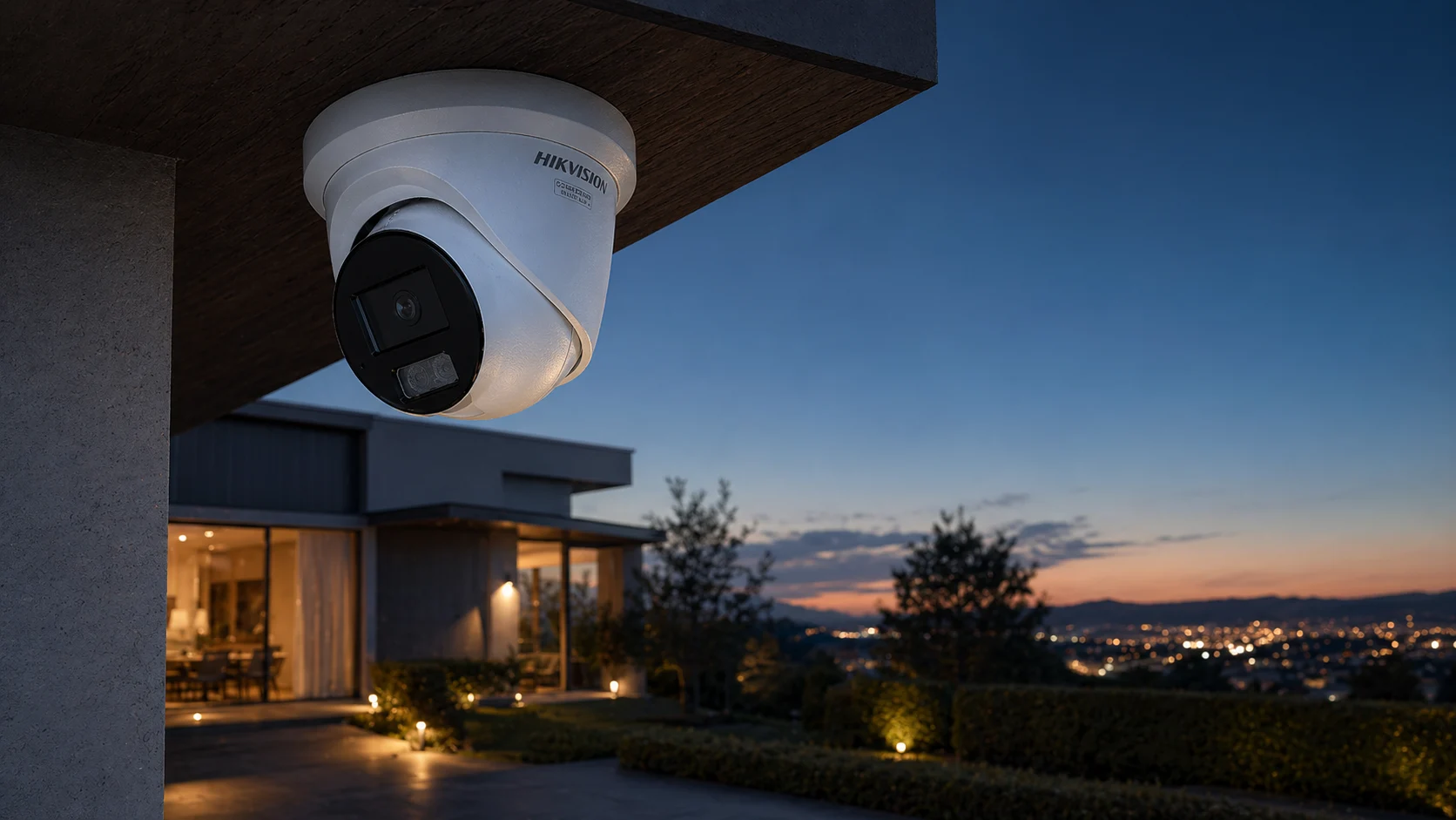 Hikvision kamera szerelés Budapest 150 km környéke modern családi háznál