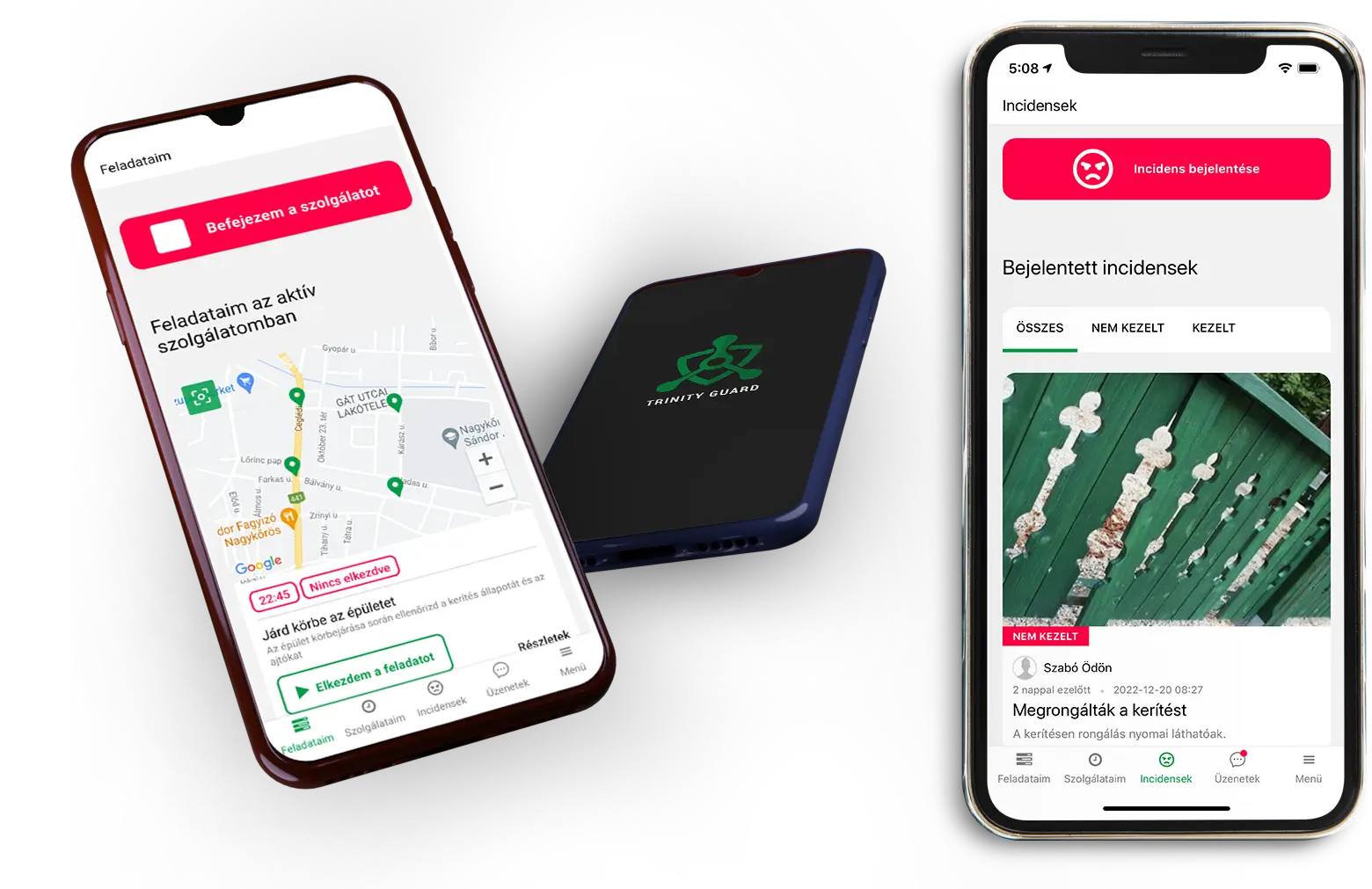 Trinity Guard digitális őrjárat ellenőrző rendszer mobilos és webes felületen